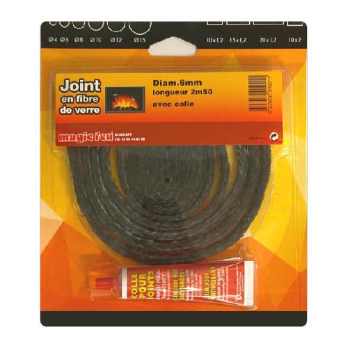 Joint noir pour portes foyers et inserts diamètre 10 mm - PYROFEU
