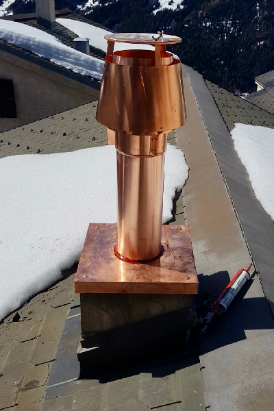 Tubing with copper cover, extension piece and cape