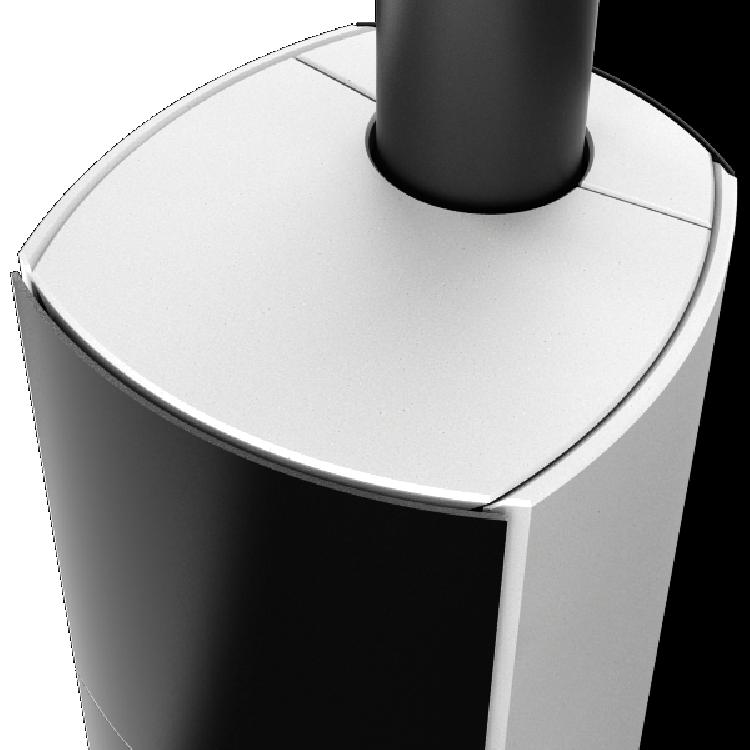 The special shape of the T-SKY perfectly combines the large stone surfaces with the curved glass facade.