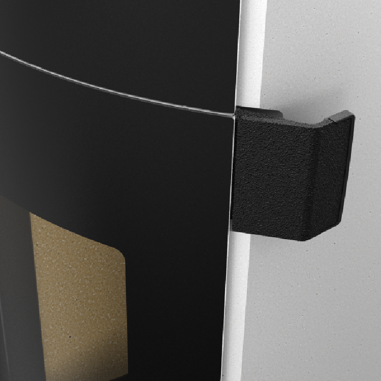 Graças ao punho ergonómico, abrir e fechar a porta da lareira é uma brincadeira de crianças.