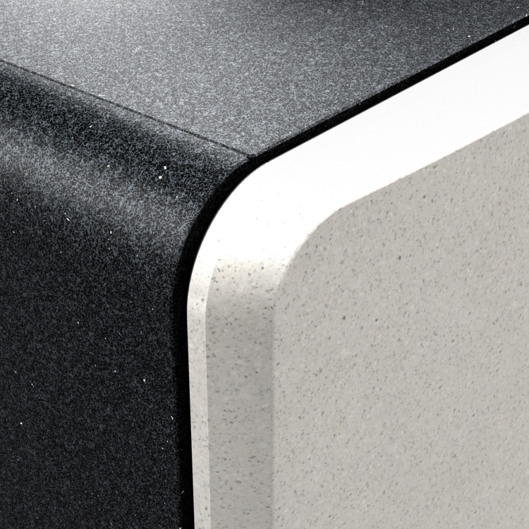 De zorgvuldig afgeronde en gepolijste randen geven een moderne en toch tijdloze elegantie.