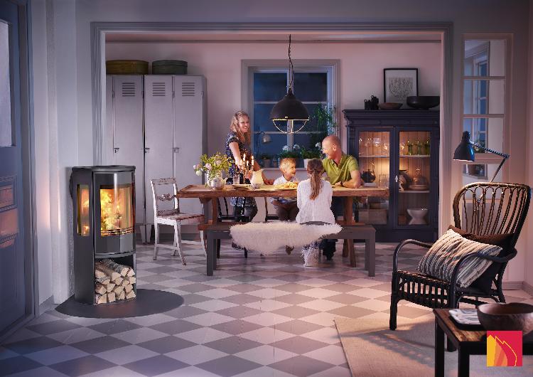 Contura 556 black - Glass door, cast-iron shelf