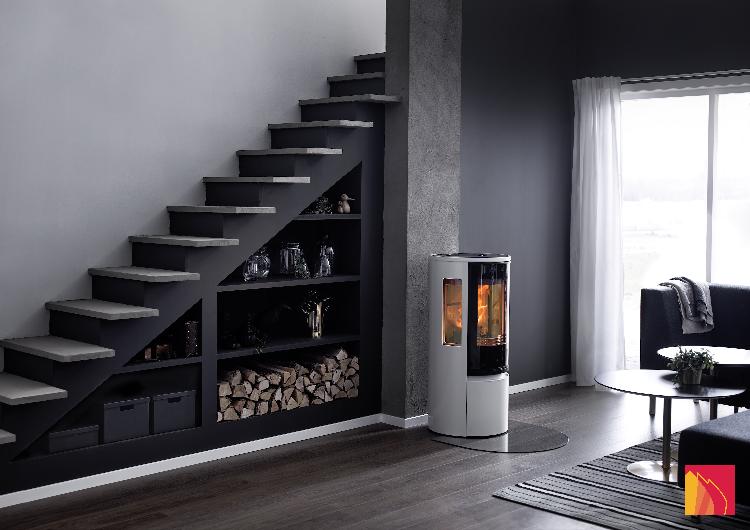 Contura 556 white - Glass door, glass shelf