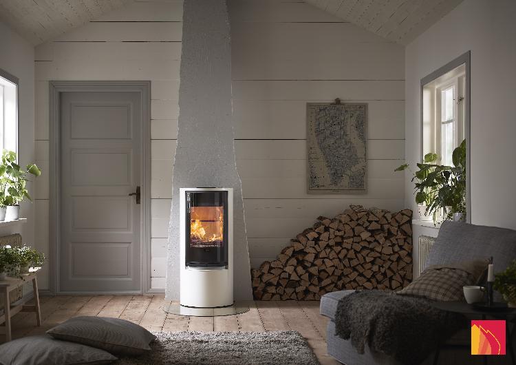 Contura 510 white - Glass door, glass shelf