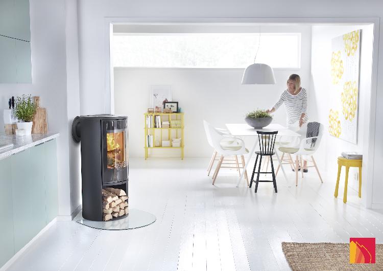 Contura 510 black - Glass door, cast-iron shelf