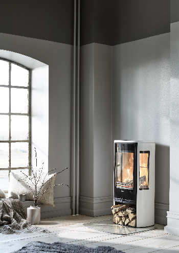 Contura 856 white - Glass door, lacquered aluminium top