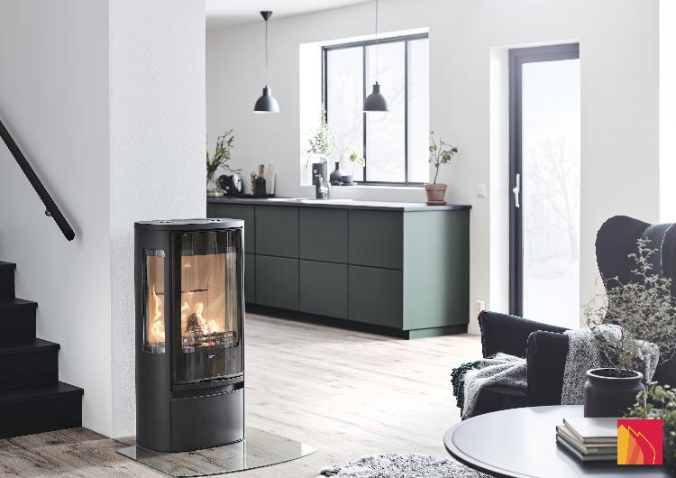 Contura 856 black - Glass door, lacquered aluminium top