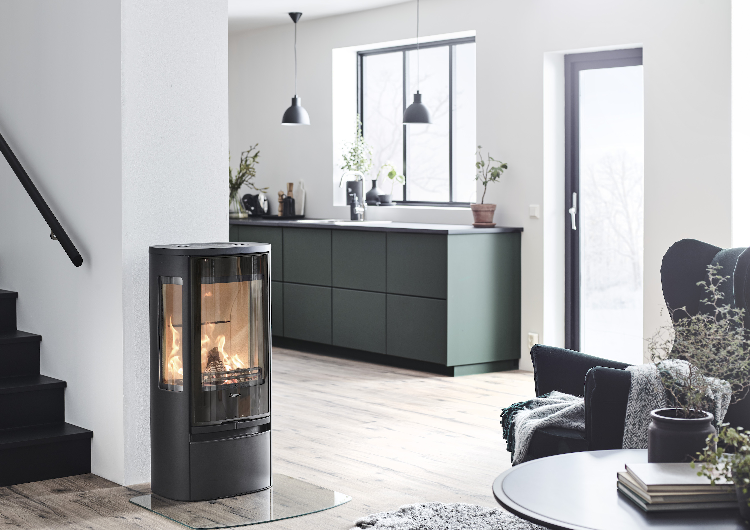 Contura 856 black - Glass door, lacquered aluminium top