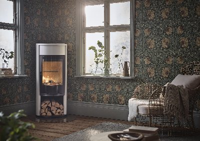 Contura 610 blanc - Porte vitrée, plaque supérieure en aluminium laqué