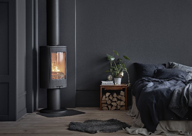 Contura 870 noir - Porte en fonte, plateau supérieur en aluminium laqué