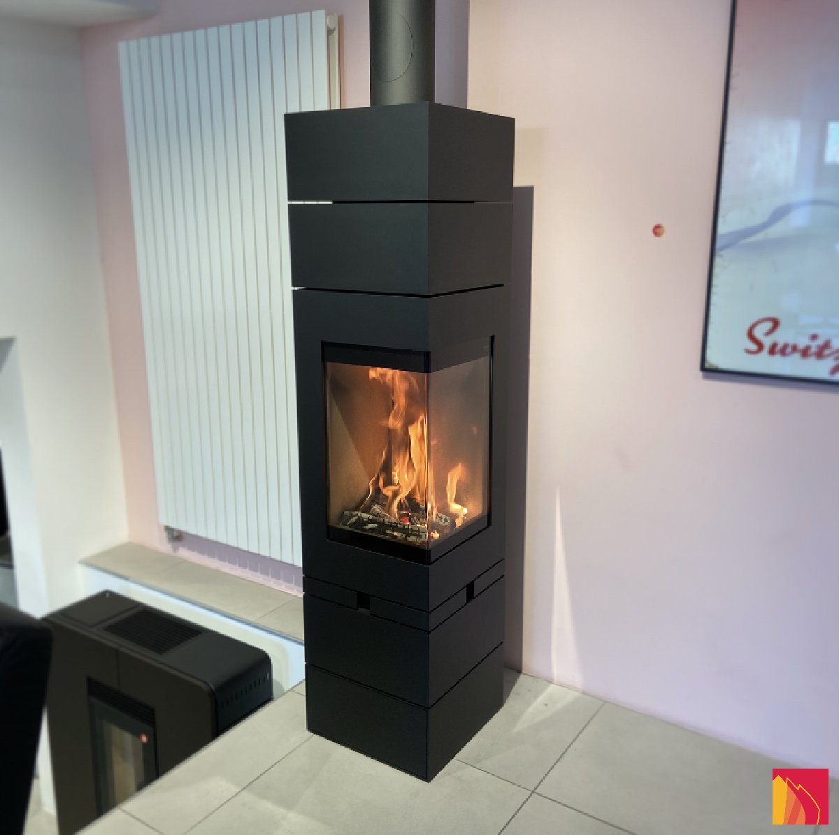 Poêle à bois Skantherm Elements 400 angle - Carron-Lugon