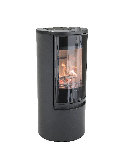 Contura 510 noir - Porte en verre, plateau en verre
