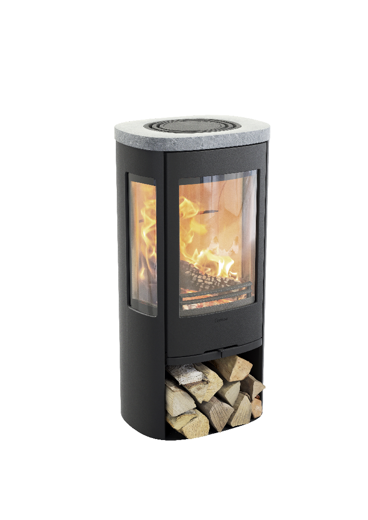 Contura 856 black - Cast-iron door, soapstone top