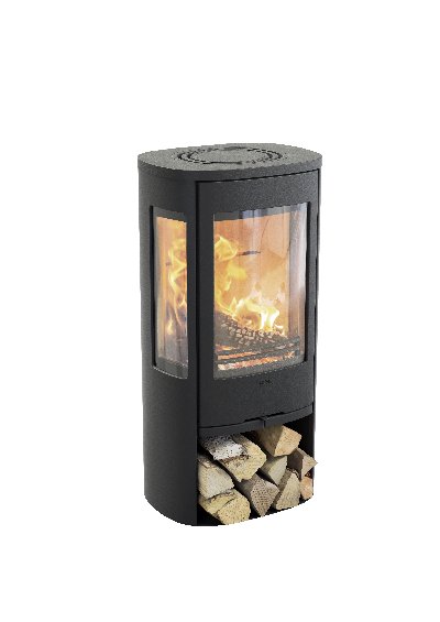Contura 856 noir - Porte en fonte, plateau en alu laqué