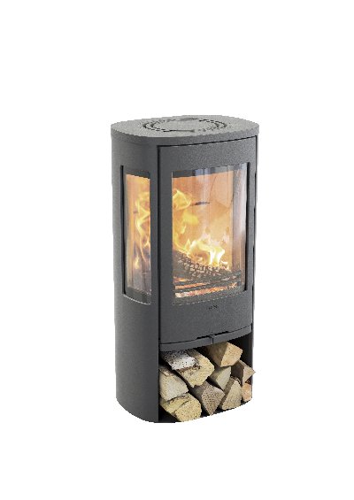 Contura 856 gris - Porte en fonte, plateau en alu laqué