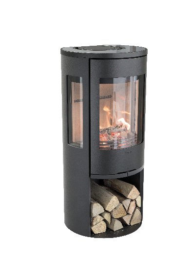 Contura 556 noir - Porte en fonte, plateau en verre