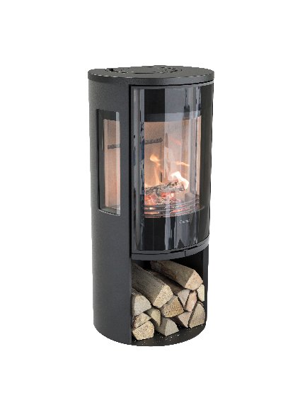 Contura 556 noir - Porte vitrée, plateau en fonte