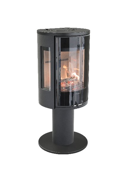 Contura 586 noir - Porte en fonte, plateau en verre