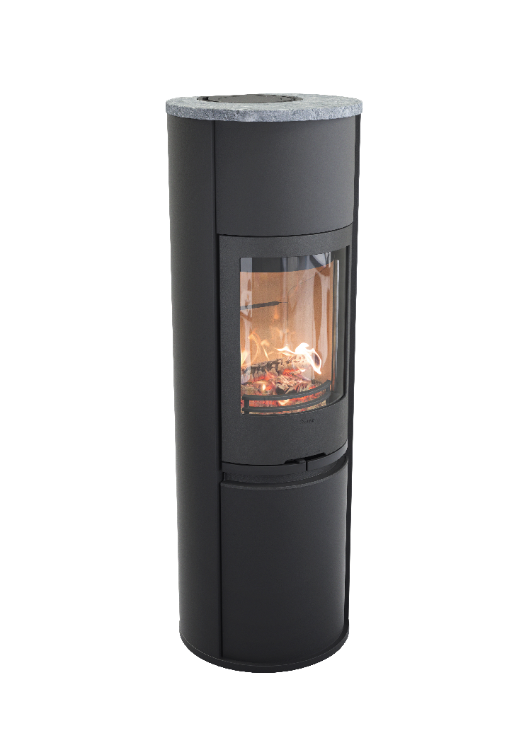 Contura 690 black - Cast iron door, soapstone top plate