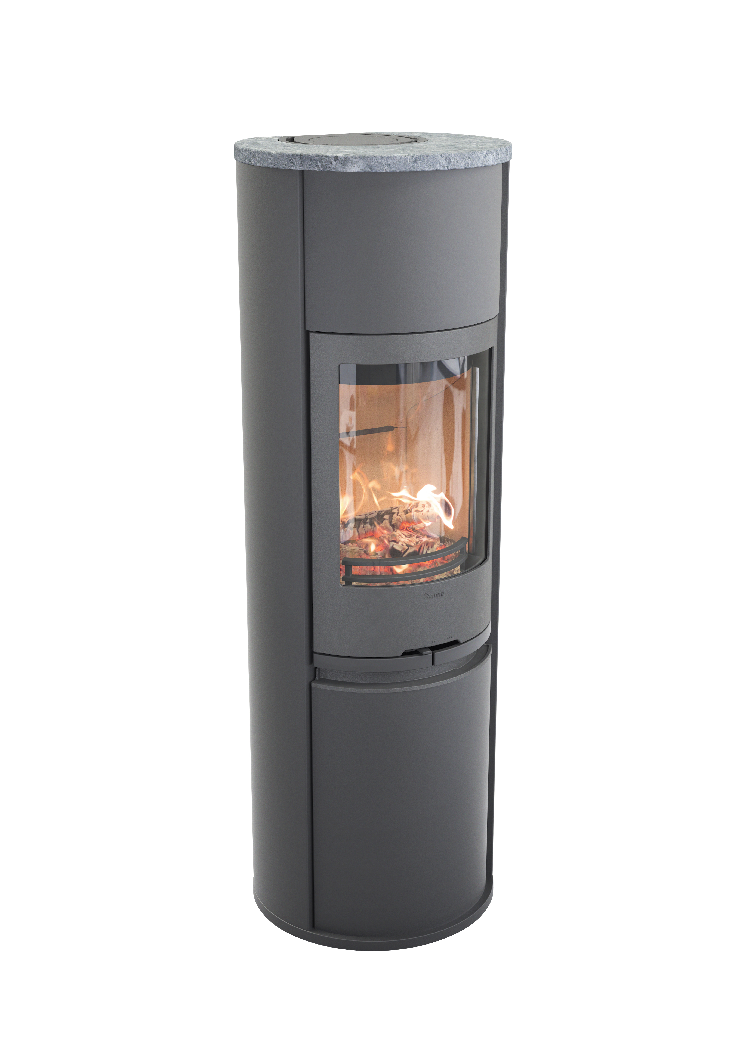 Contura 690 grey - Cast iron door, soapstone top plate