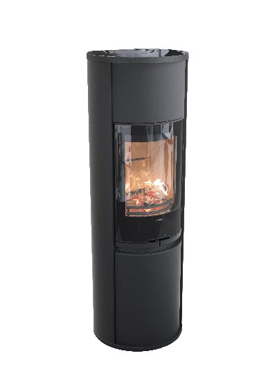 Contura 690 noir - Porte en verre, plateau supérieur en verre