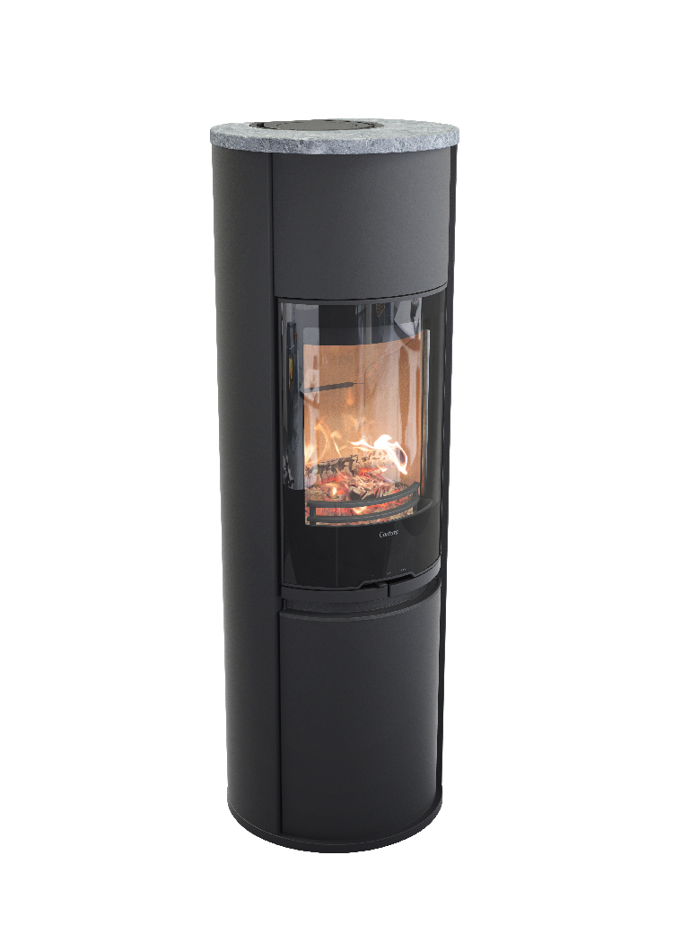 Contura 690 black - Glass door, soapstone top plate