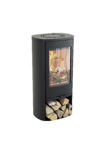 Contura 810 noir - Porte en fonte, plateau supérieur en aluminium laqué