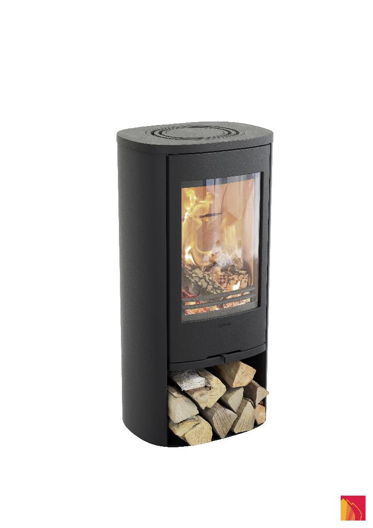 Contura 810 black - Cast iron door, lacquered aluminium top plate