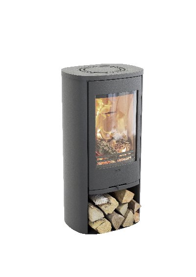 Contura 810 gris - Porte en fonte, plateau supérieur en aluminium laqué