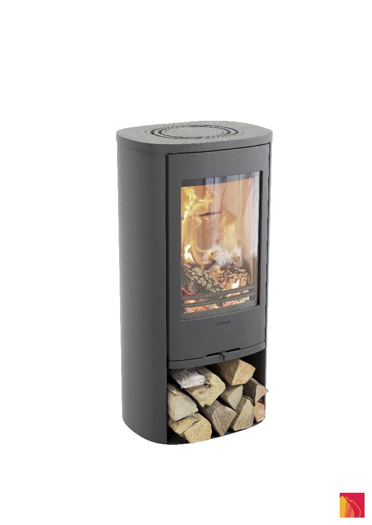 Contura 810 grey - Cast iron door, lacquered aluminium top plate