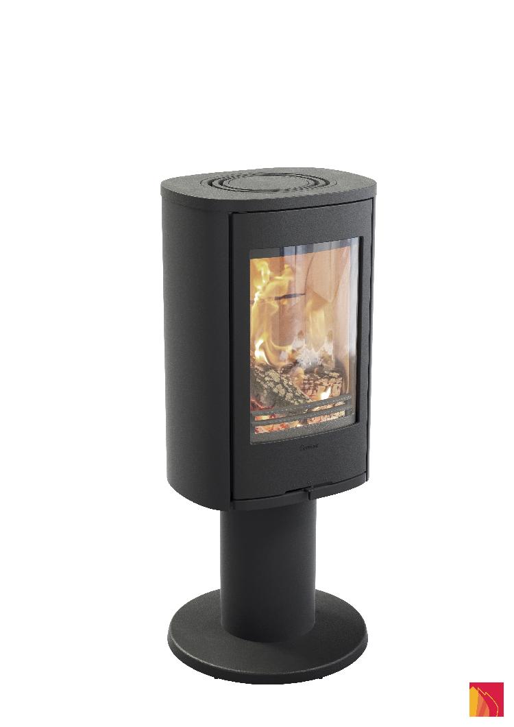 Contura 870 black - Cast iron door, lacquered aluminium top plate