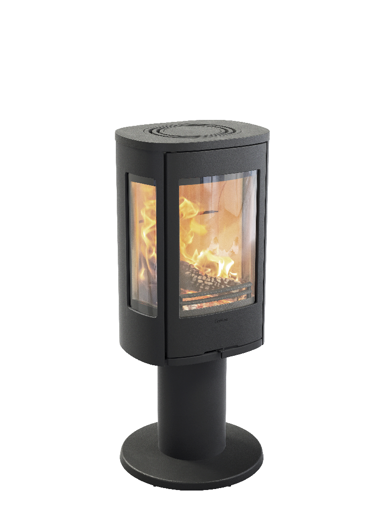 Contura 886 preto - Porta em ferro fundido, chapa superior em alumínio lacado