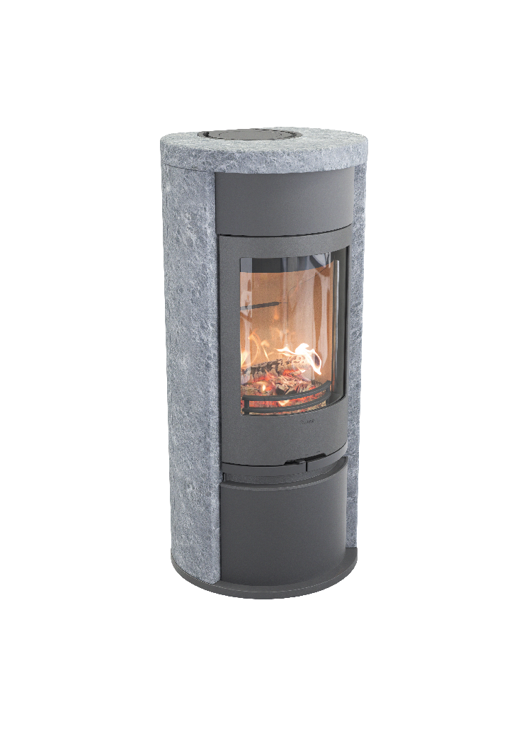 Contura 620T gris - Porte en fonte avec porte en acier