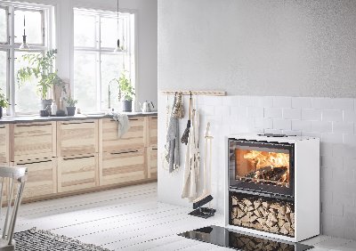 Contura 310 blanc avec porte en verre