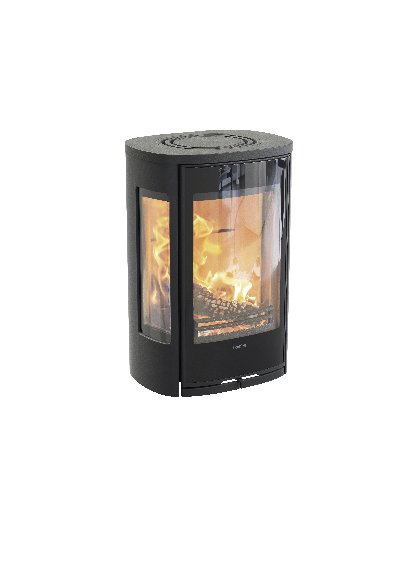 Contura 856w negro - Puerta de cristal, tapa de aluminio lacado