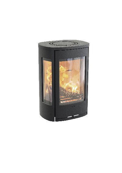 Contura 856w negro - Puerta de hierro fundido, tapa de aluminio lacado
