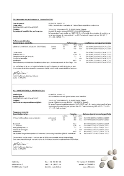 Déclaration de performances