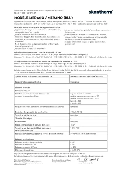 Déclaration de performances