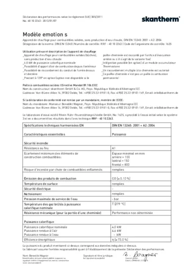 Declaration de performances
