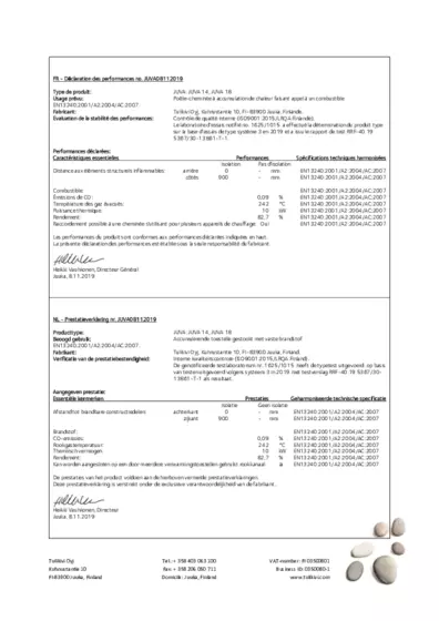 Déclaration de performances