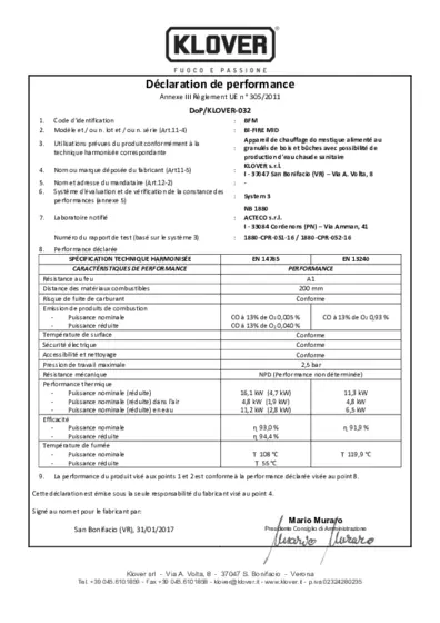 Dichiarazione di prestazione