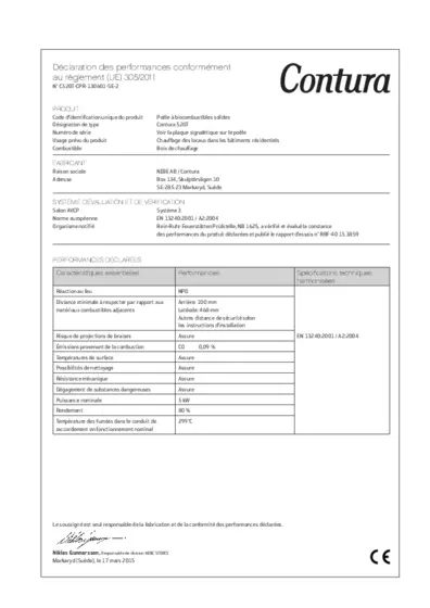 Déclaration de performances