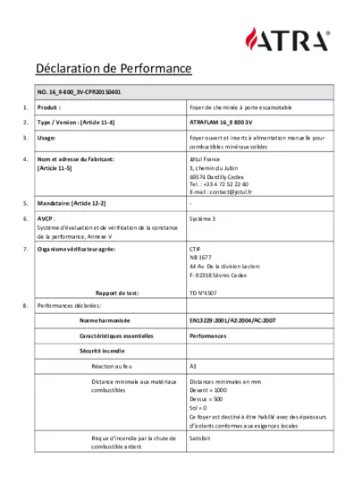 Declaração de desempenho