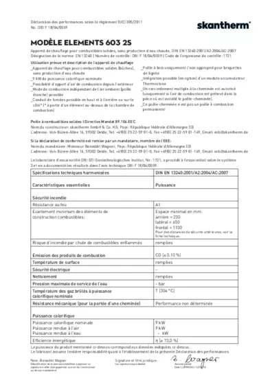 Déclaration de performances