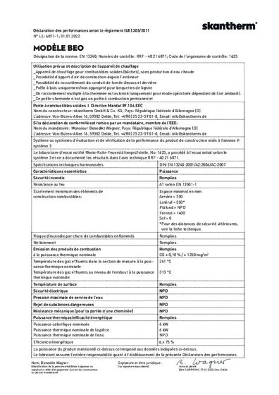 Déclaration de performances