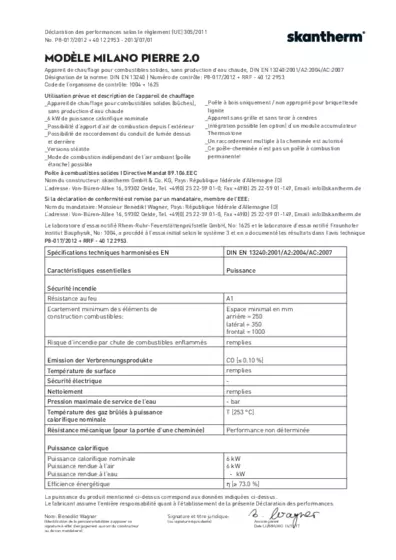 Déclaration de performances 