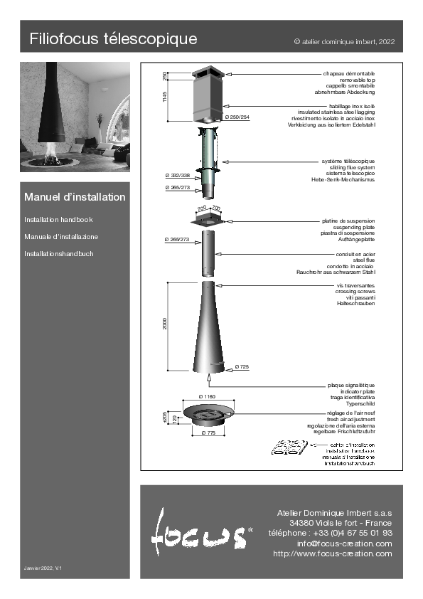 Fiche technique Filiofocus télescopique