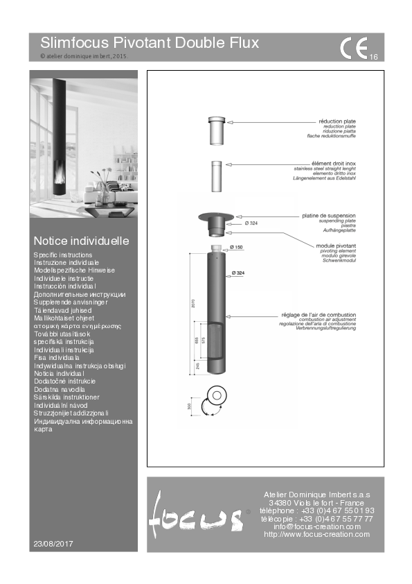 Fiche technique Slimfocus pivotant double flux