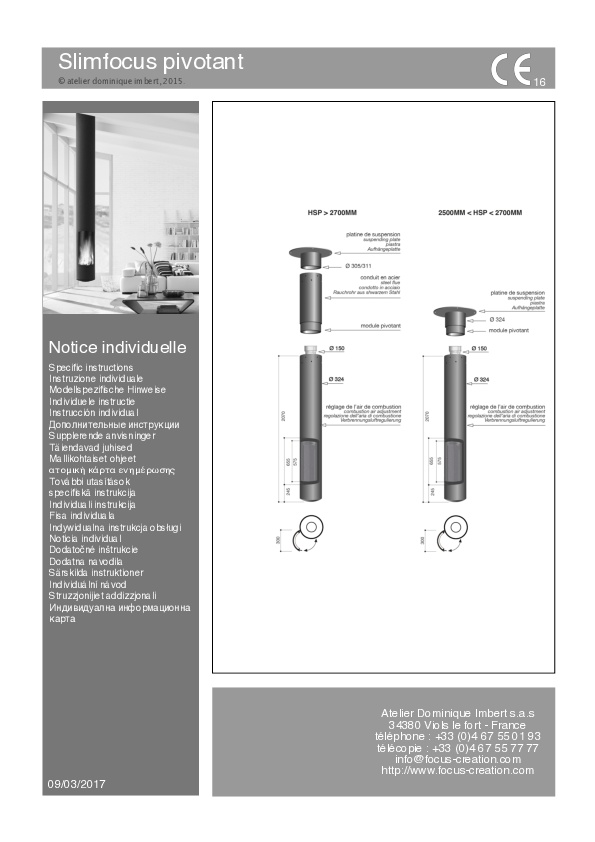 Fiche technique Slimfocus pivotant