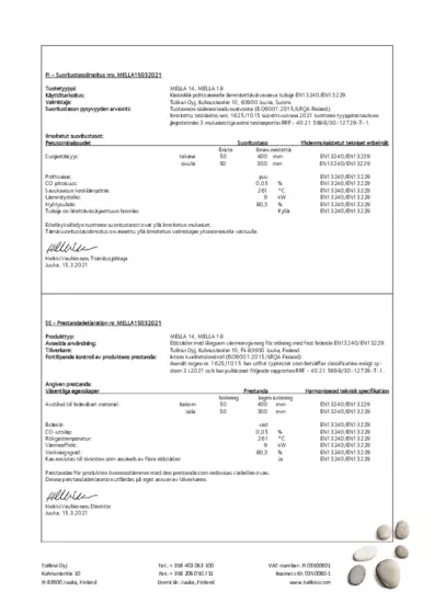 Déclaration de performances